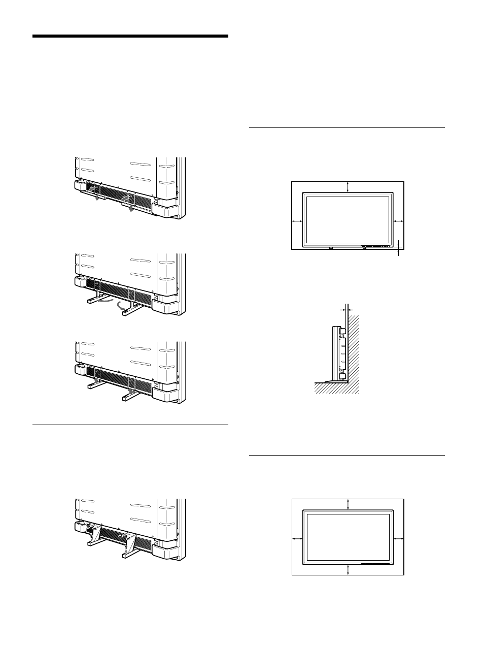 Installazione, Utilizzo dei piedi estraibili, Precauzioni | Sony 500A3WE User Manual | Page 173 / 244