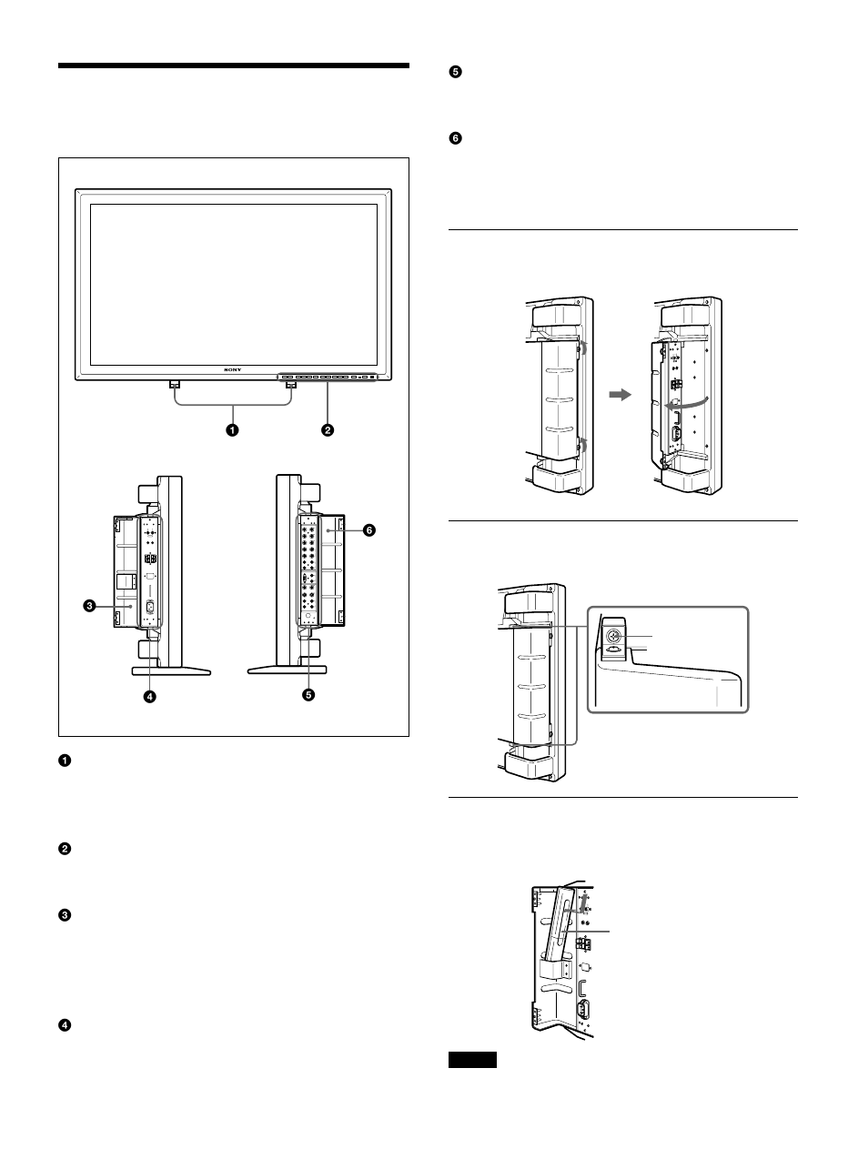 各部の名称と働き, 前面／側面 | Sony 500A3WE User Manual | Page 209 / 244