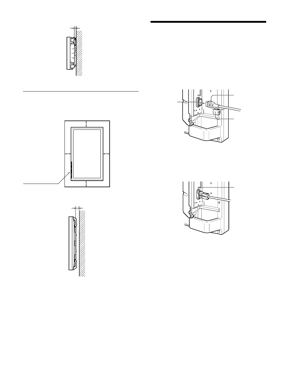 Raccordements, Raccordement de la prise dﾕalimentation secteur, Exemple de raccordement | Raccordement de la prise d’alimentation secteur, Accroché au mur: verticalement | Sony 500A3WE User Manual | Page 54 / 244