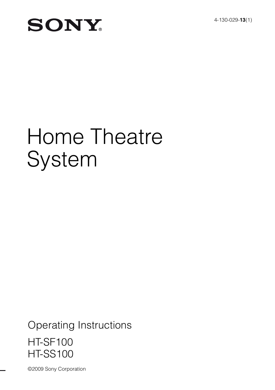 Sony HT-SS100 User Manual | 64 pages