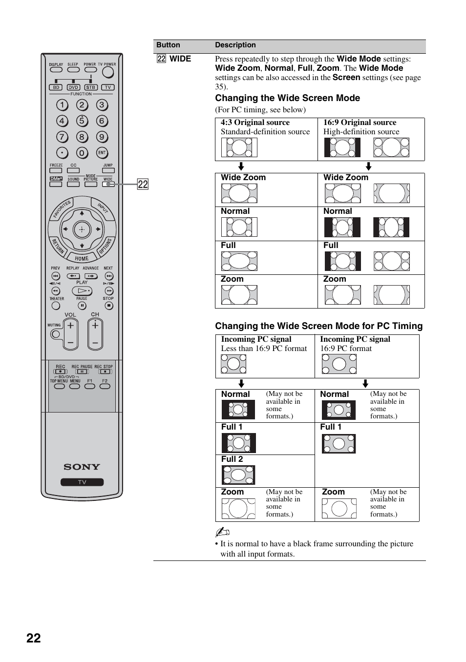 S 22 | Sony Bravia KDS-55A3000 User Manual | Page 22 / 51