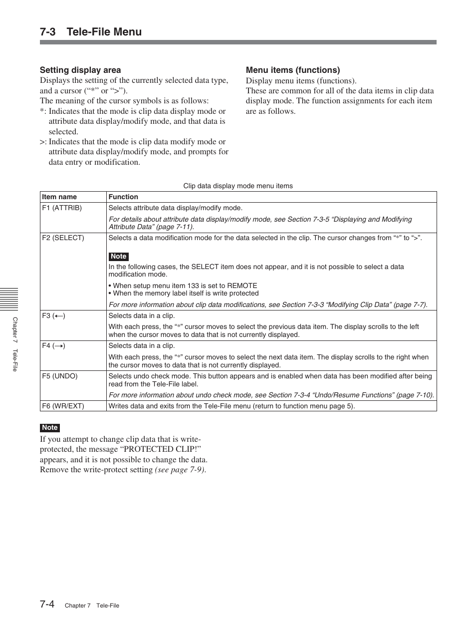 3 tele-file menu | Sony DVW-2000 User Manual | Page 82 / 155