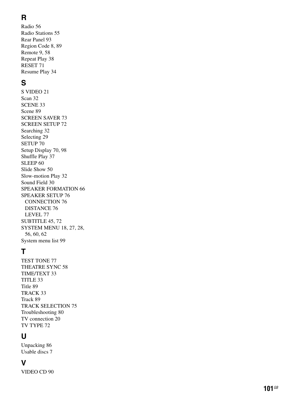 Sony DAV-HDX265 User Manual | Page 101 / 104