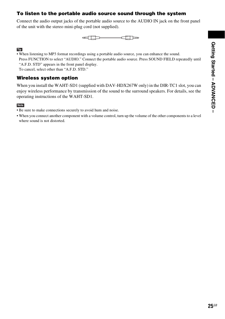 Sony DAV-HDX265 User Manual | Page 25 / 104