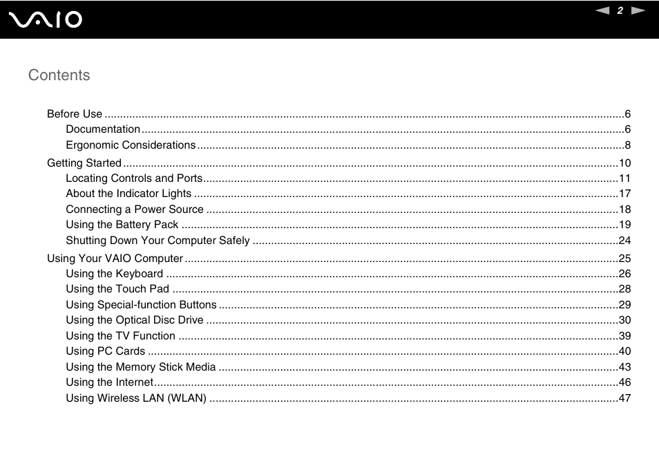 Sony VGN-FS800 User Manual | Page 2 / 175