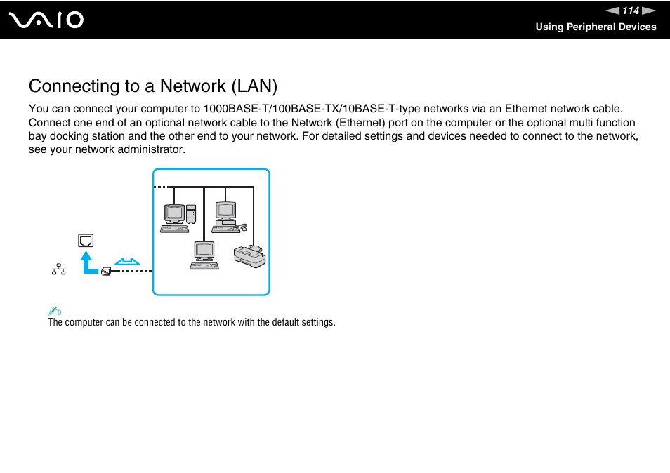 Connecting to a network (lan) | Sony VGN-BX500 User Manual | Page 114 / 217