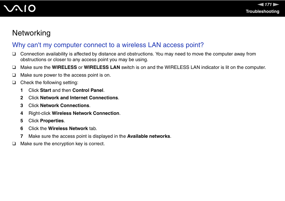 Networking | Sony VGN-BX500 User Manual | Page 171 / 217