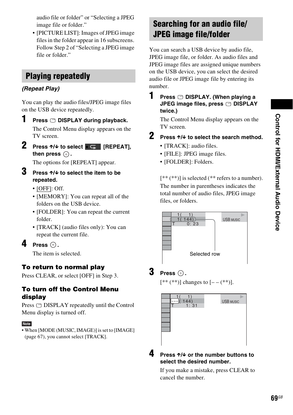 Playing repeatedly | Sony 3-285-995-11(1) User Manual | Page 69 / 116