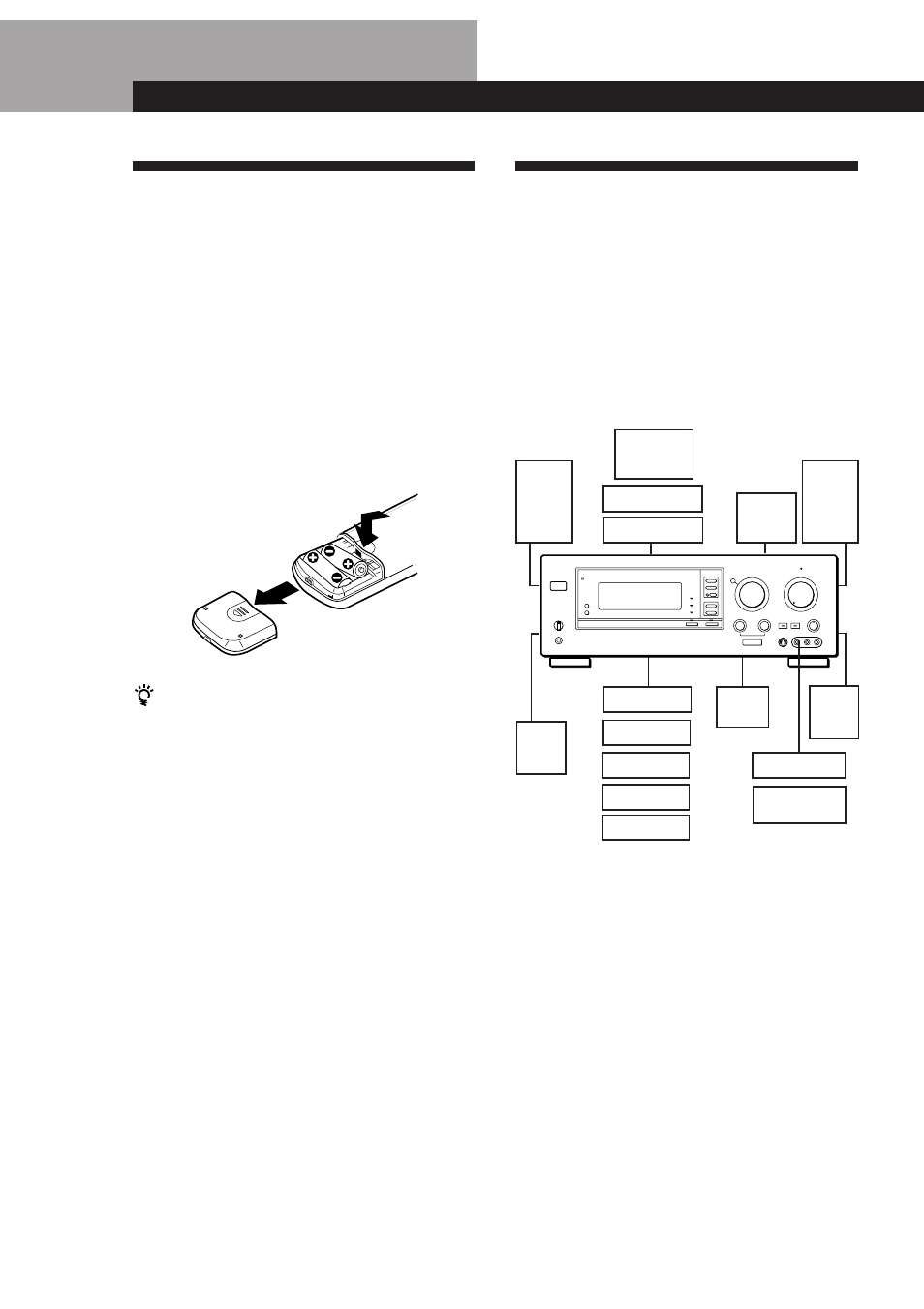 Déballage, Description des raccordements, Préparatifs | Mise en place des piles dans la télécommande, Avant de commencer | Sony TA-VA8ES User Manual | Page 31 / 114