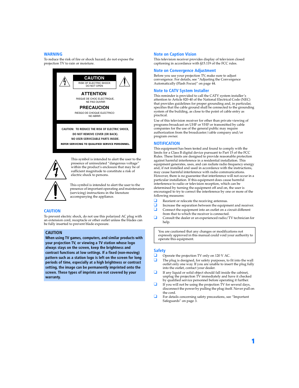 Sony KP 57WV700  EN User Manual | Page 2 / 101