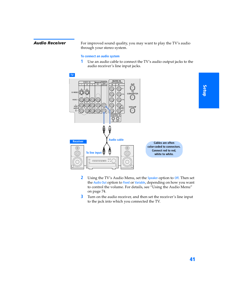 Audio receiver | Sony KP 57WV700  EN User Manual | Page 42 / 101