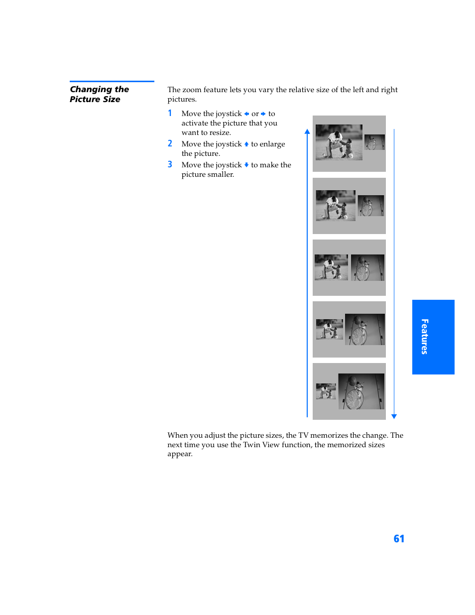 Changing the picture size | Sony KP 57WV700  EN User Manual | Page 62 / 101