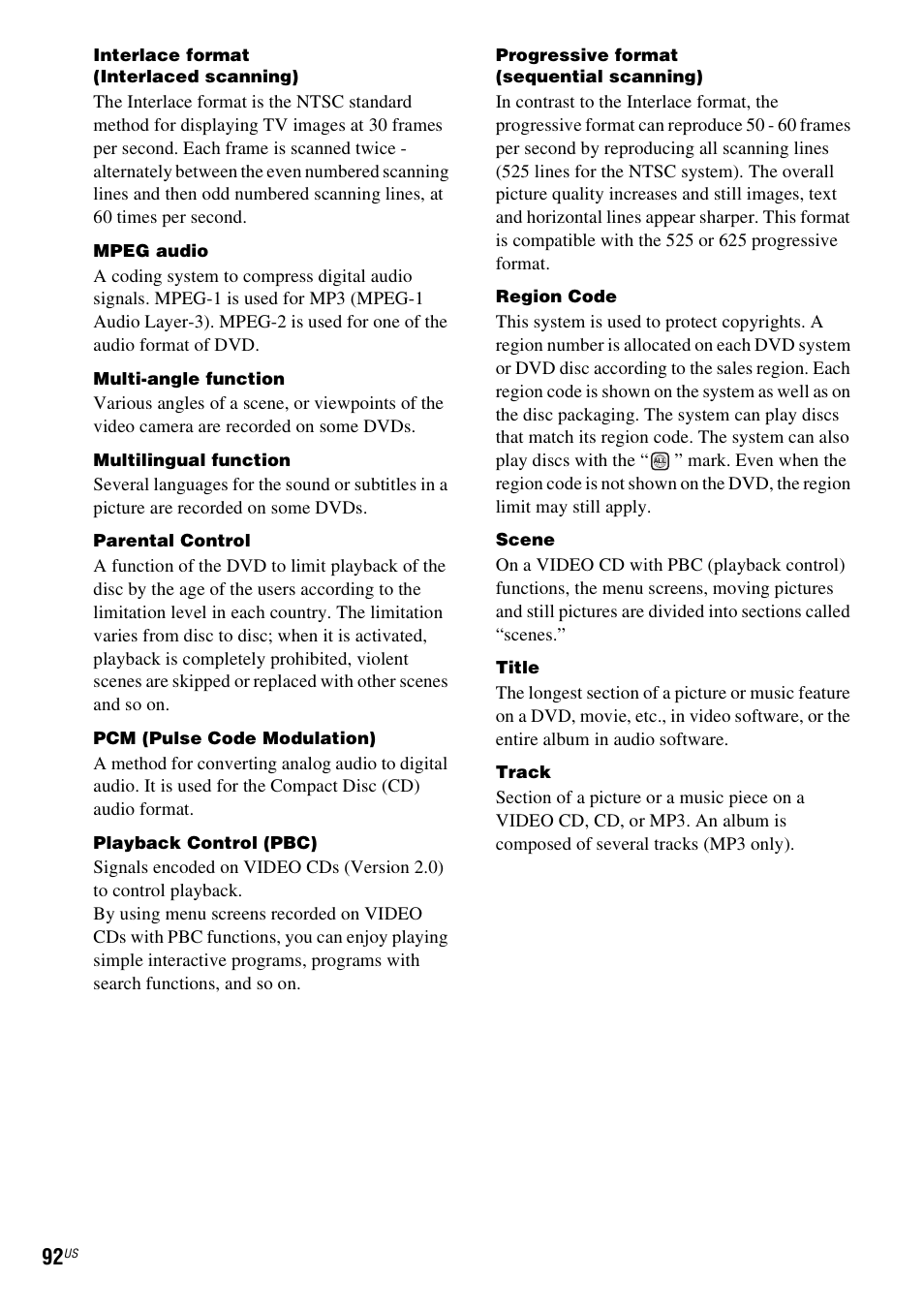 Sony DAV-HDX465 User Manual | Page 92 / 108