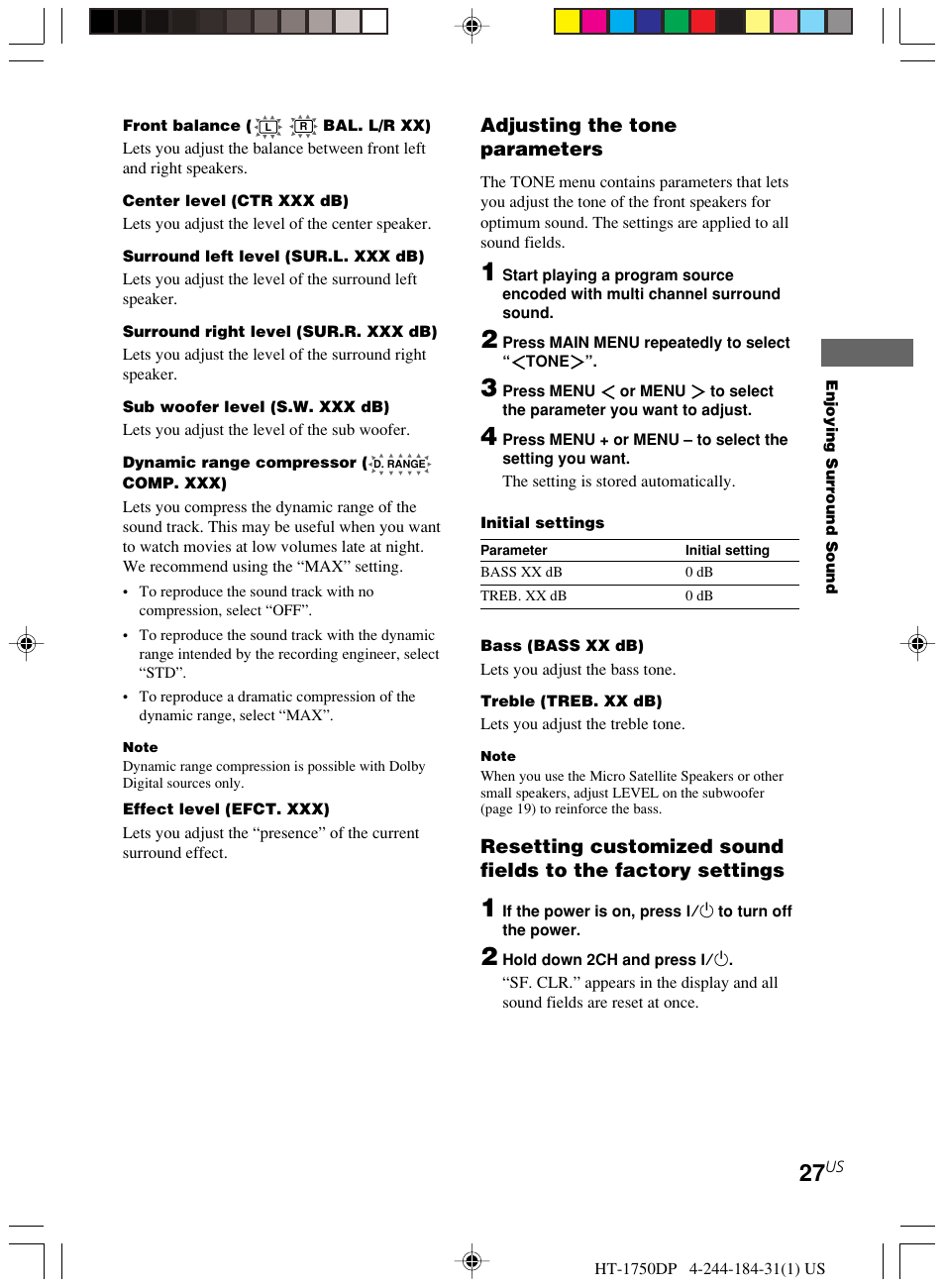 Sony HT-1750DP User Manual | Page 27 / 48