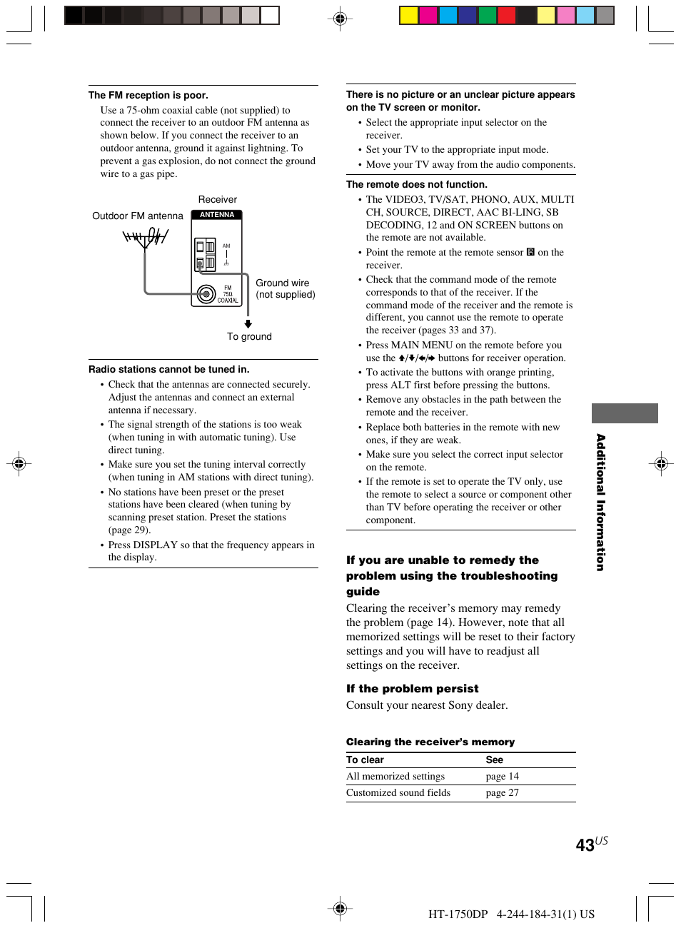 Sony HT-1750DP User Manual | Page 43 / 48