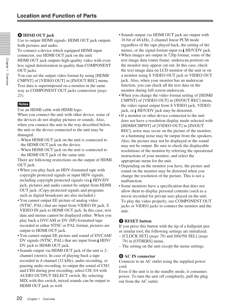 Location and function of parts | Sony 2-678-737-13(1) User Manual | Page 20 / 104