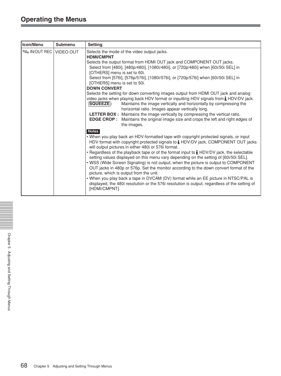Operating the menus | Sony 2-678-737-13(1) User Manual | Page 68 / 104
