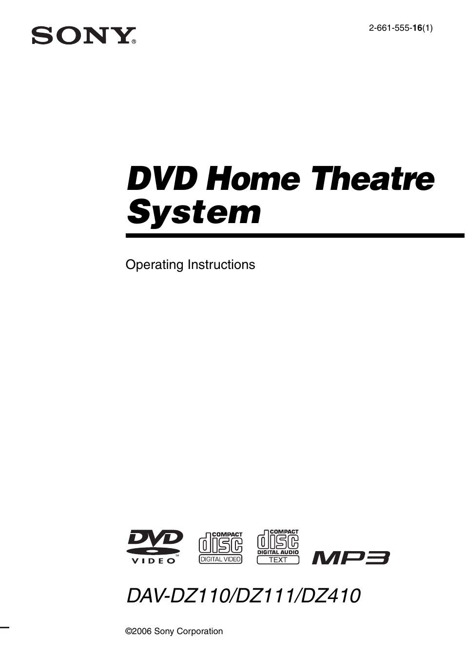 Sony DAV-DZ110 User Manual | 100 pages
