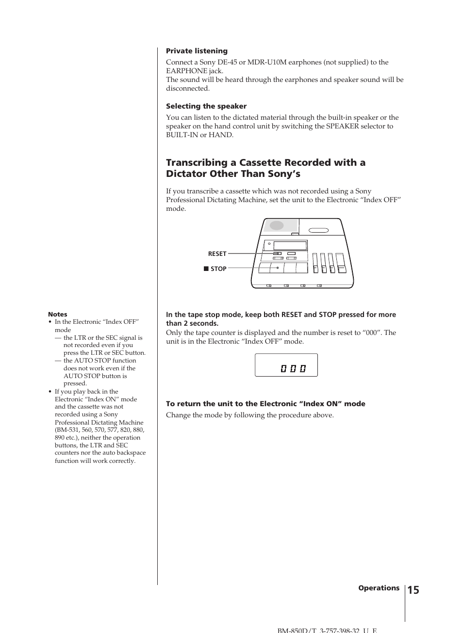 Sony BM-850D User Manual | Page 15 / 24
