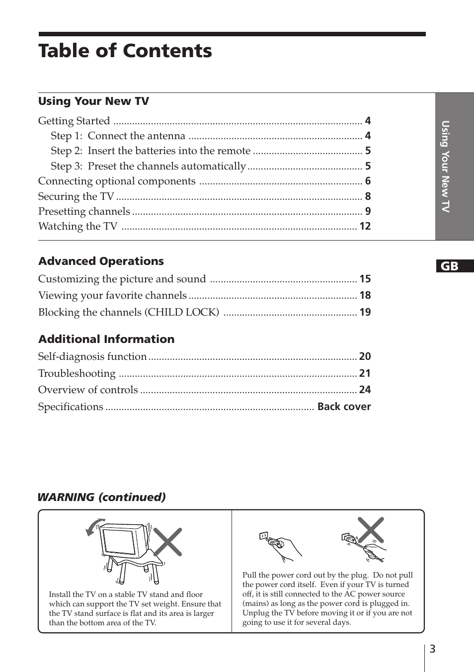 Sony WEGA KV-XJ29 User Manual | Page 3 / 26