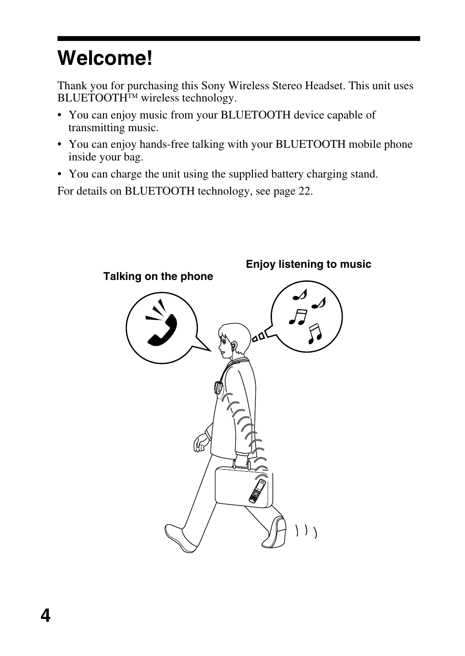 Welcome | Sony DR-BT10CX User Manual | Page 4 / 28
