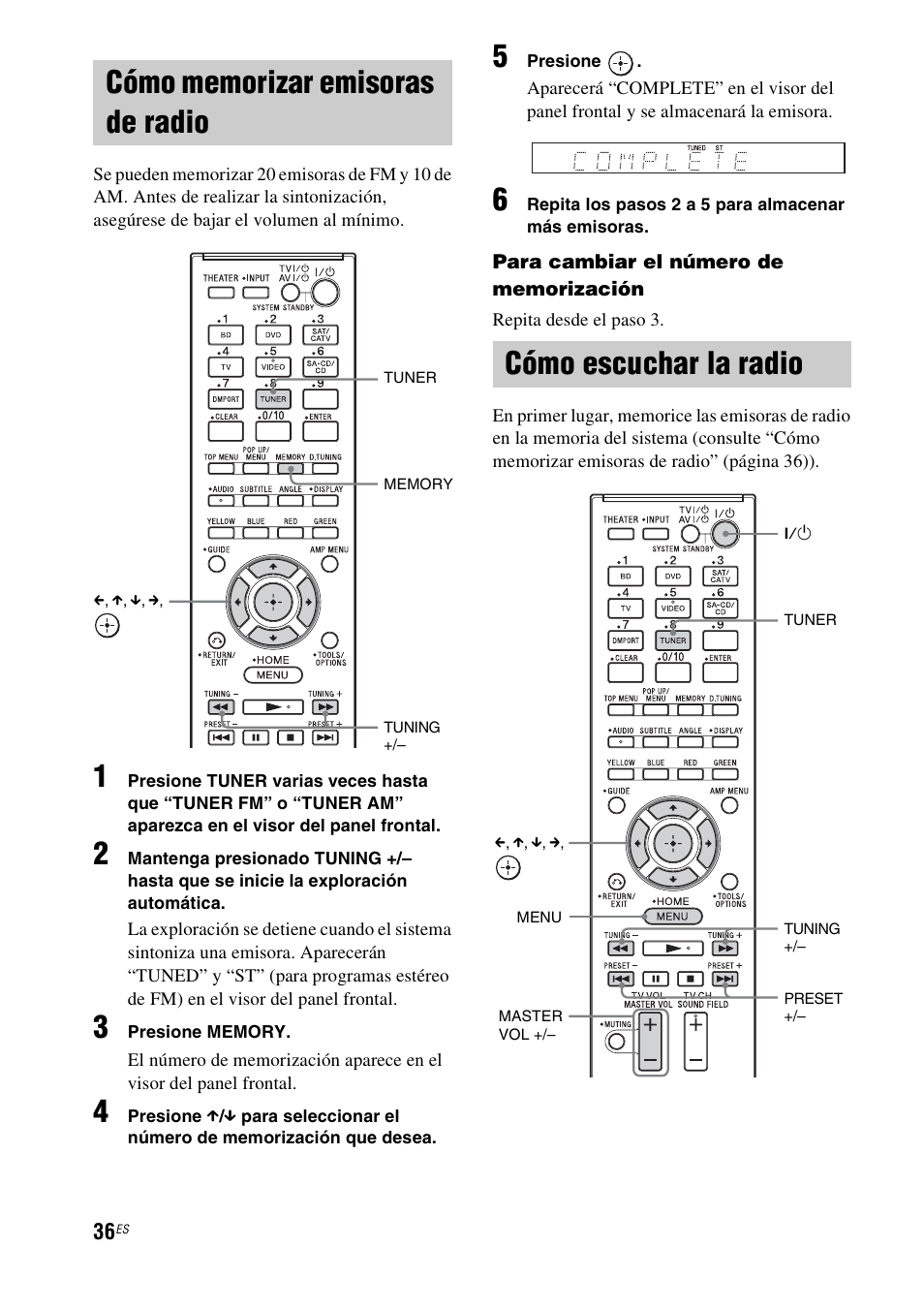 Cómo memorizar emisoras de radio, Cómo escuchar la radio | Sony HT-CT350 User Manual | Page 152 / 180