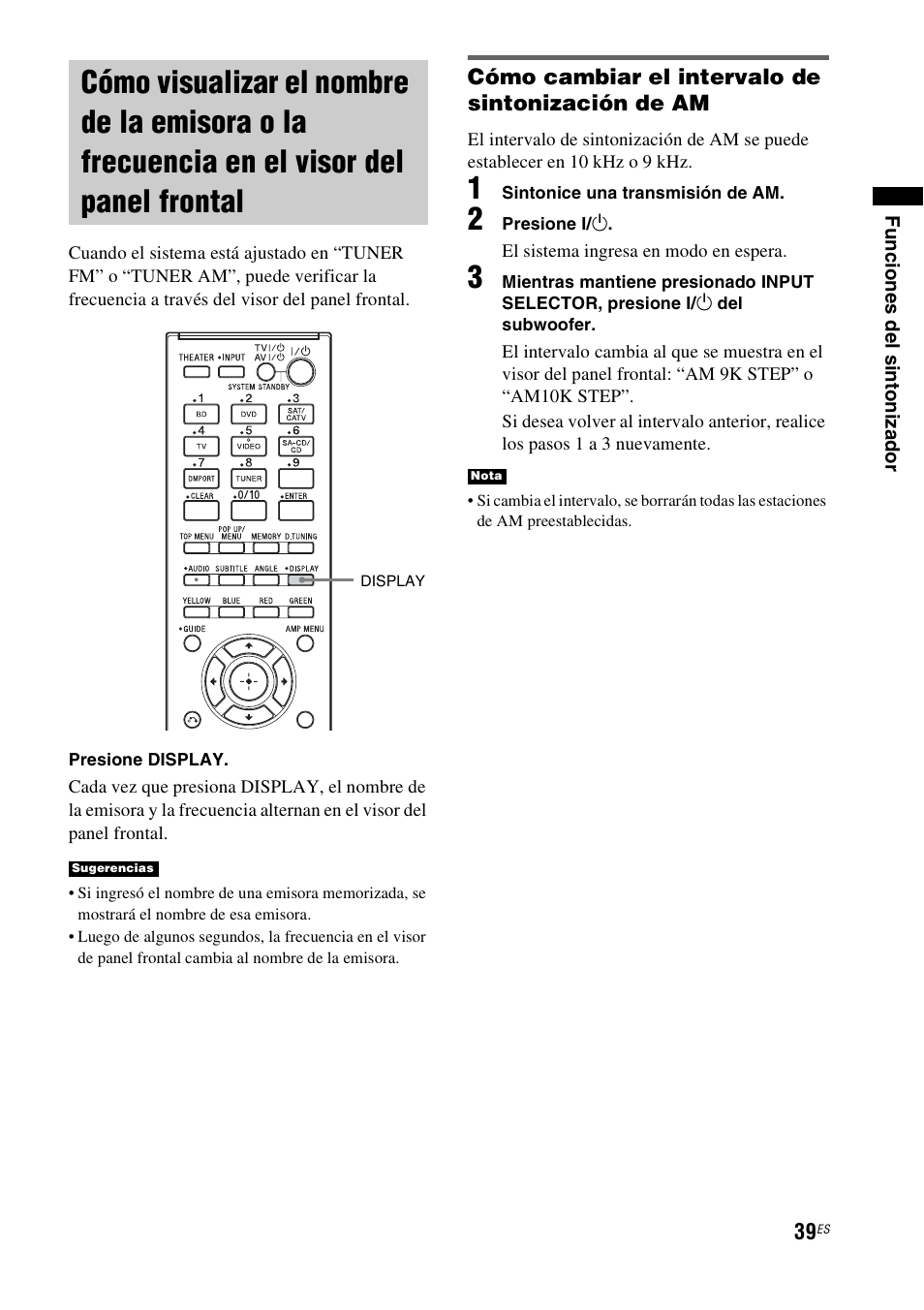Cómo visualizar el nombre de la emisora o, La frecuencia en el visor del panel frontal | Sony HT-CT350 User Manual | Page 155 / 180