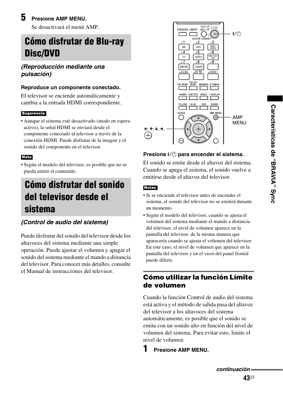 Cómo disfrutar de blu-ray disc/dvd, Cómo disfrutar de blu-ray disc, Dvd (reproducción mediante una pulsación) | Cómo disfrutar del sonido del televisor, Desde el sistema (control de audio del sistema) | Sony HT-CT350 User Manual | Page 159 / 180