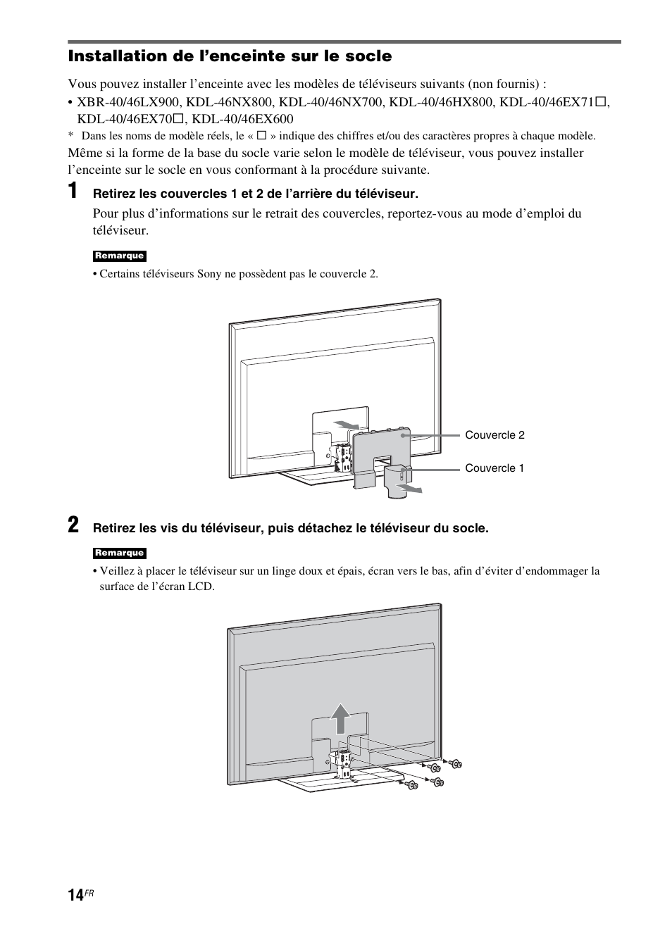 Installation de l’enceinte sur le socle | Sony HT-CT350 User Manual | Page 70 / 180