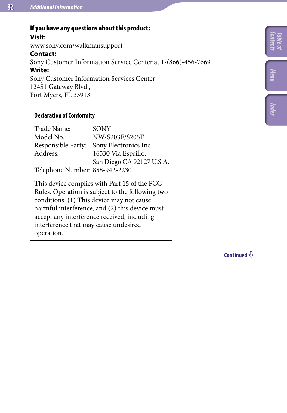 Sony NW-S203F User Manual | Page 82 / 93