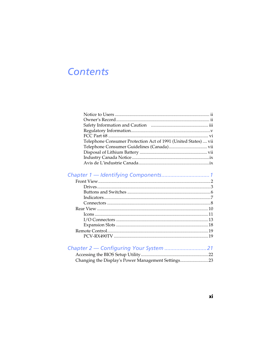 Sony PCV-RX480DS User Manual | Page 11 / 134