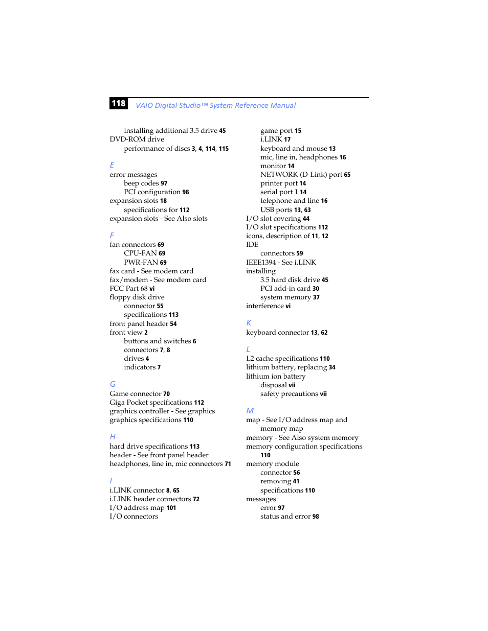 Sony PCV-RX480DS User Manual | Page 132 / 134