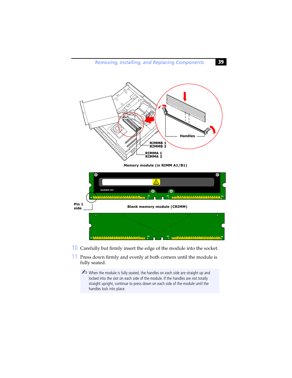 Removing, installing, and replacing components | Sony PCV-RX480DS User Manual | Page 53 / 134