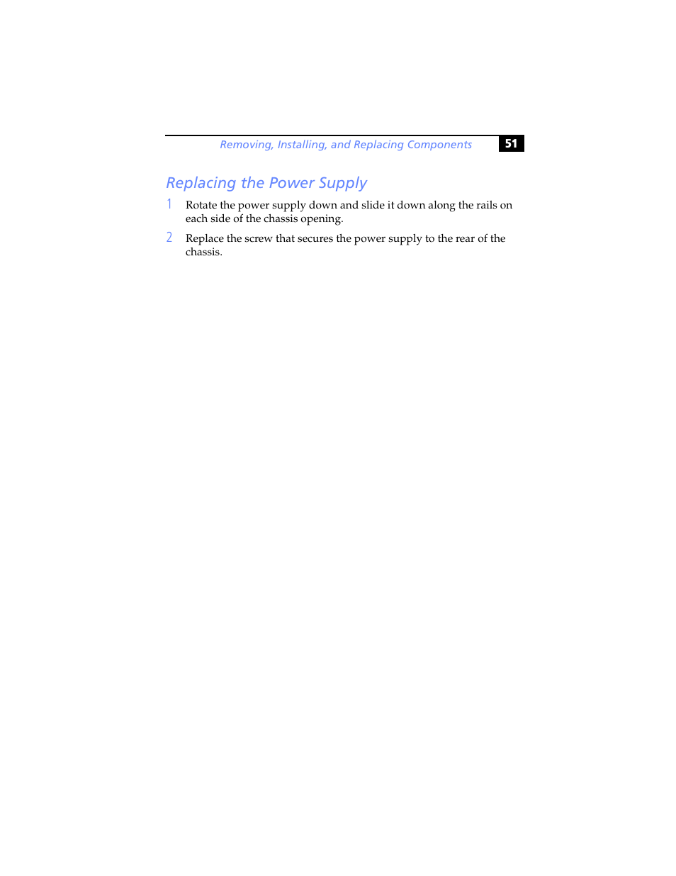 Replacing the power supply | Sony PCV-RX480DS User Manual | Page 65 / 134
