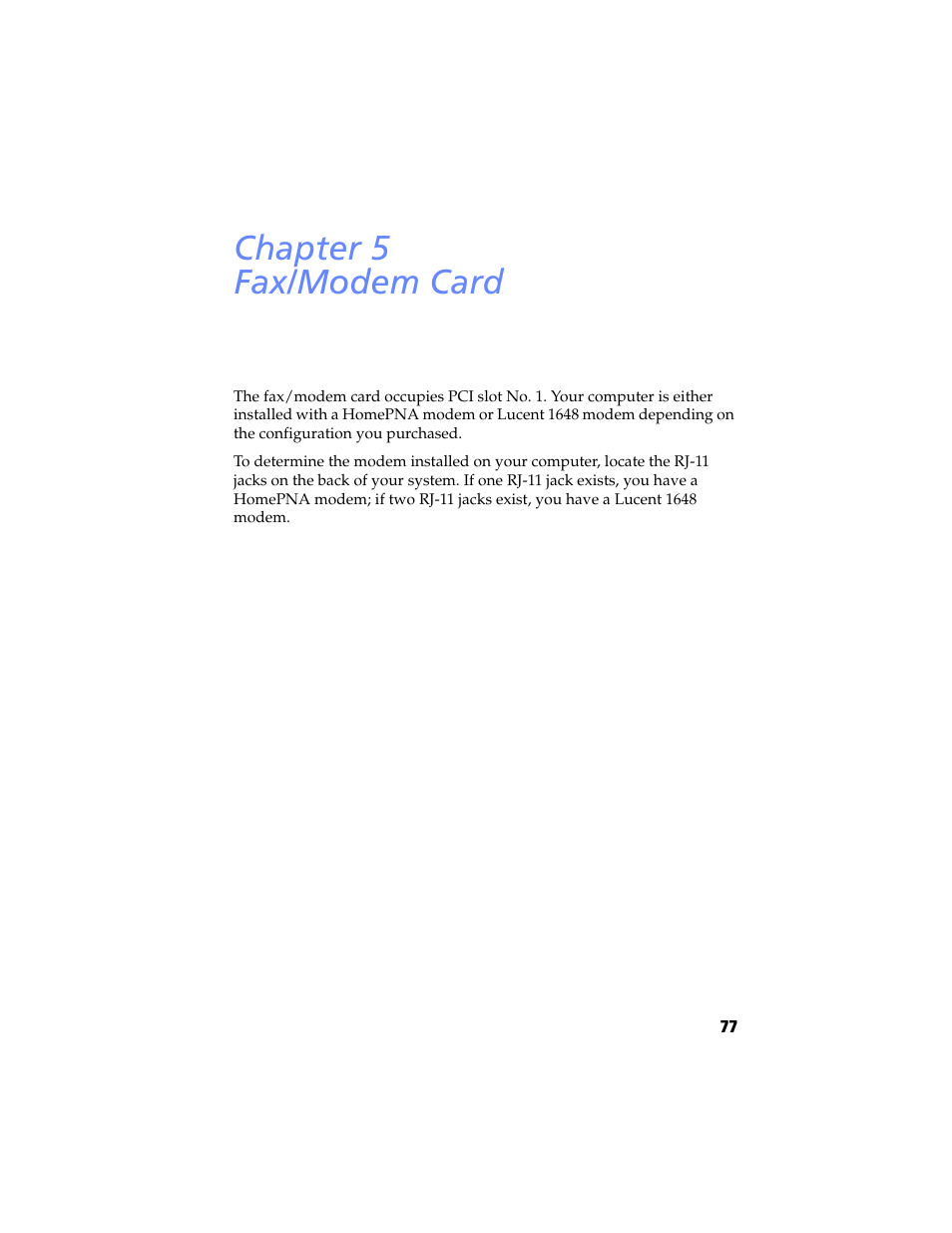 Fax/modem card, Chapter 5 — fax/modem card, Chapter 5 fax/modem card | Sony PCV-RX480DS User Manual | Page 91 / 134