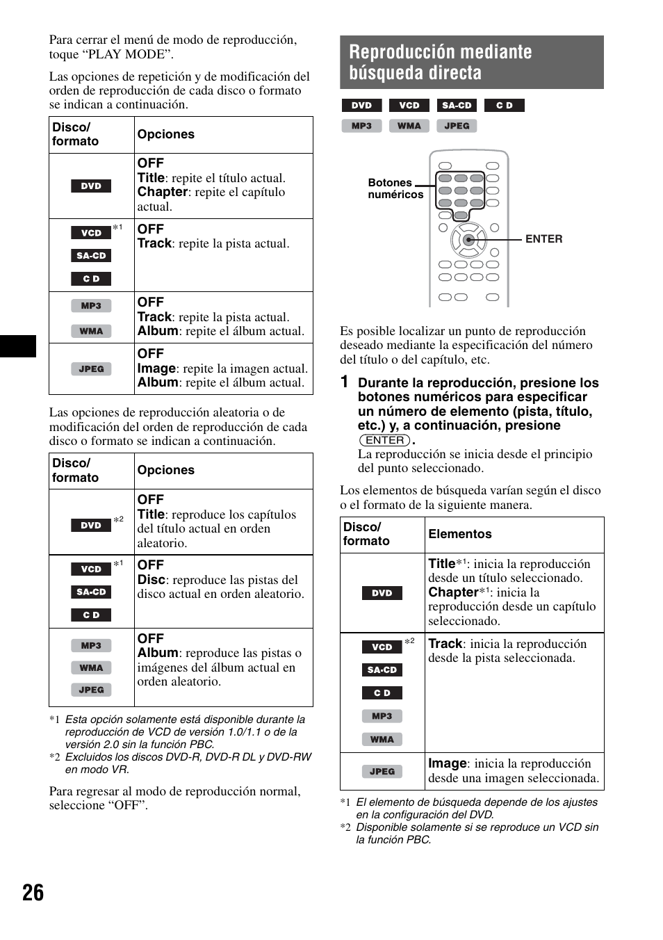 Reproducción mediante búsqueda directa | Sony XAV-W1 User Manual | Page 152 / 196