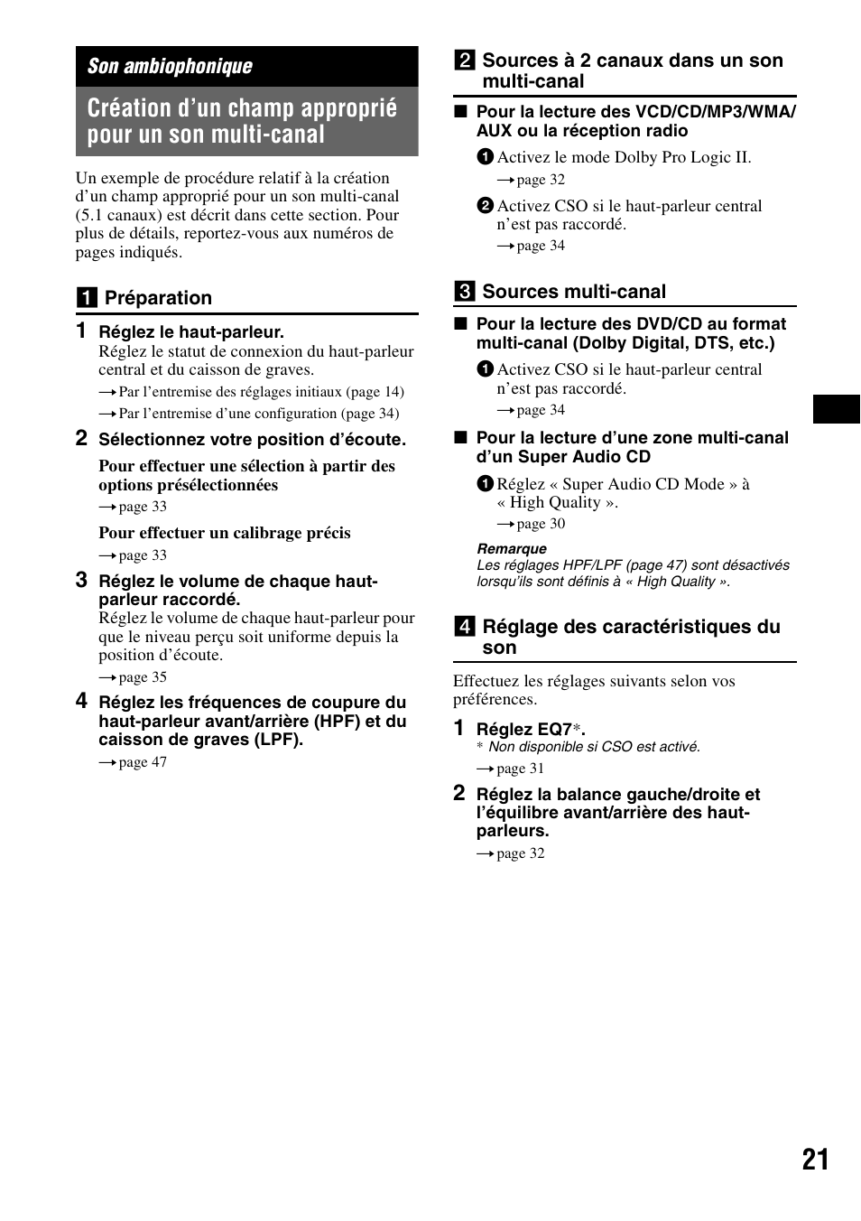 Son ambiophonique | Sony XAV-W1 User Manual | Page 81 / 196