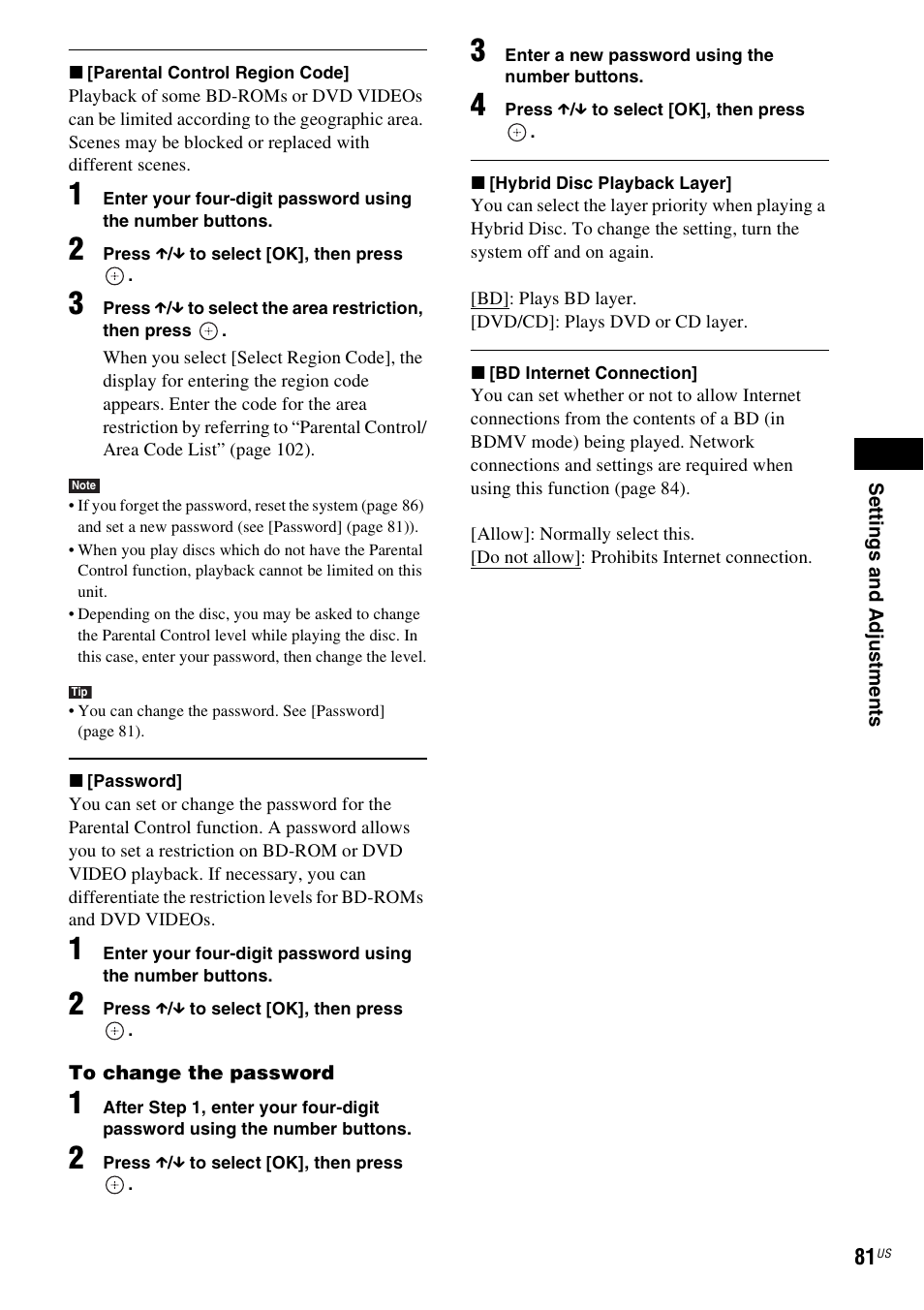 Password | Sony BDV-T10 User Manual | Page 81 / 119