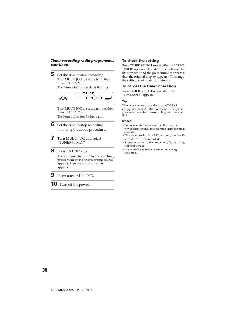 Sony DHC-MD5 User Manual | Page 38 / 46