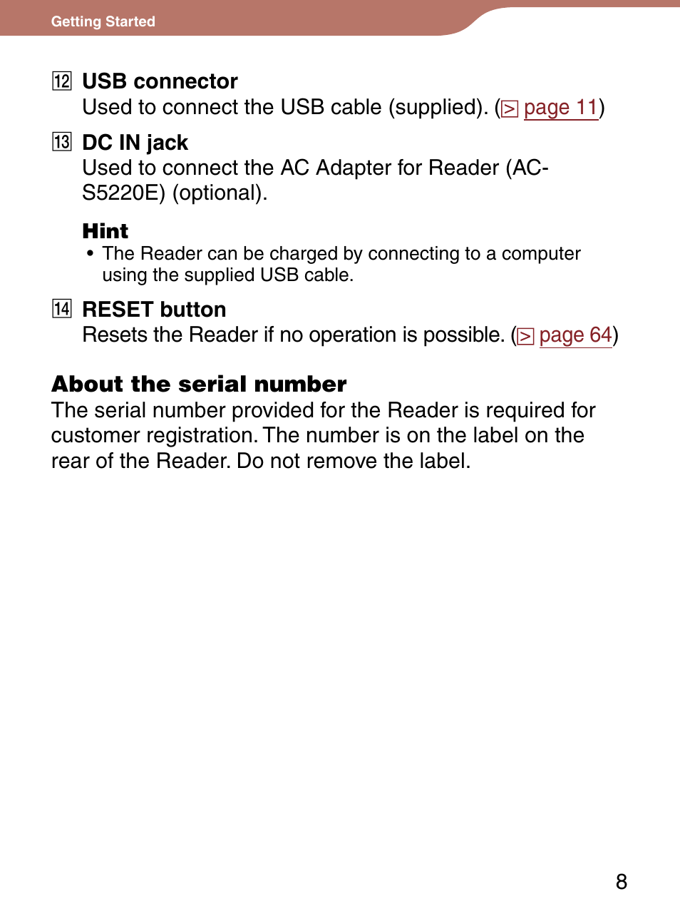 Sony Reader 4-151-151-13(1) User Manual | Page 8 / 92