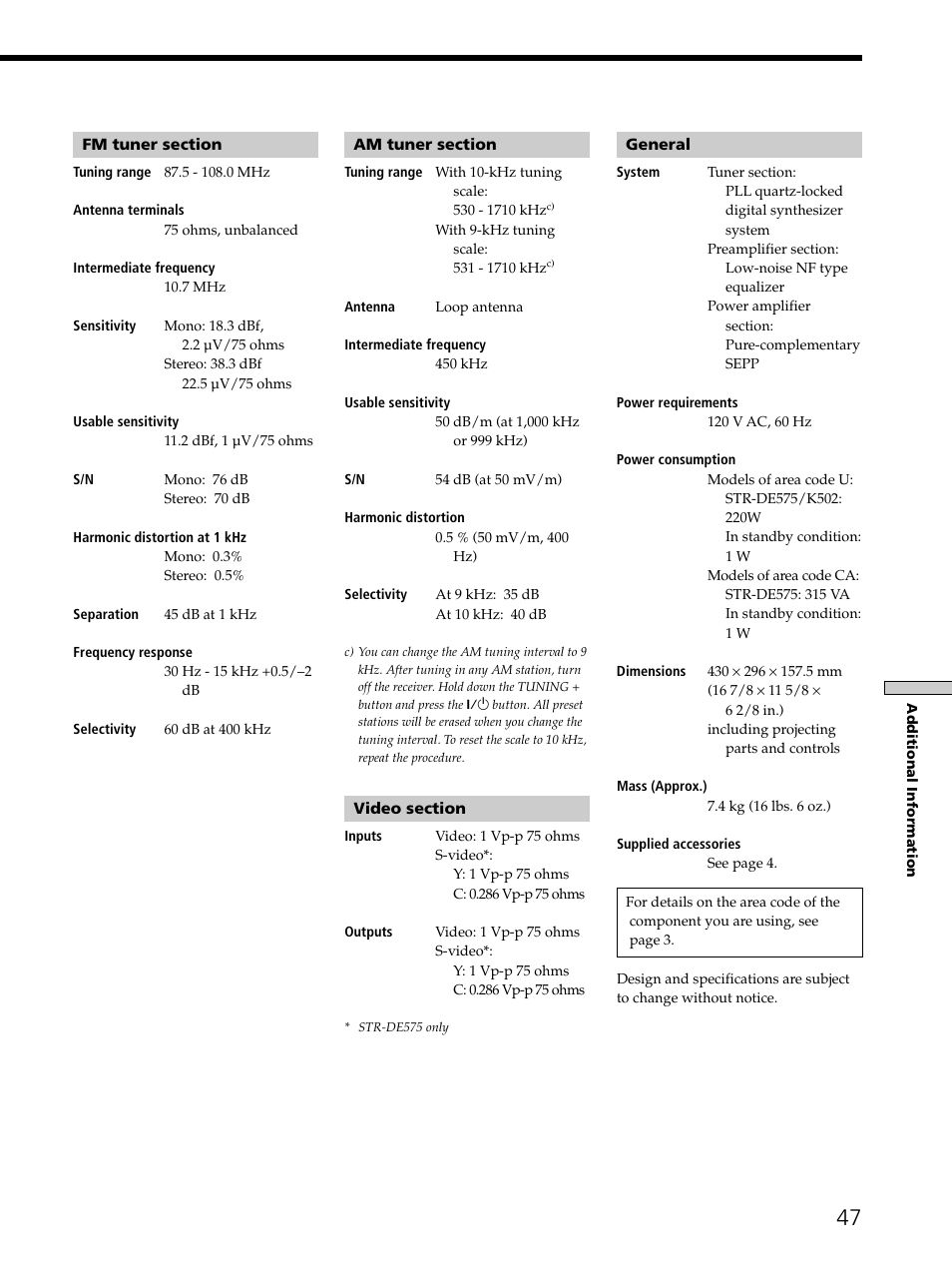 Sony STR-K502 User Manual | Page 47 / 59
