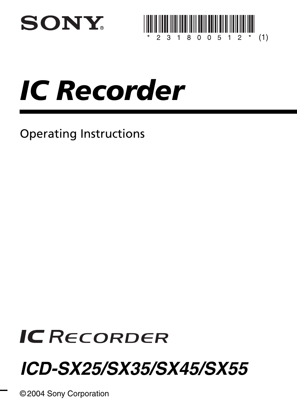 Sony ICD-SX55 User Manual | 68 pages