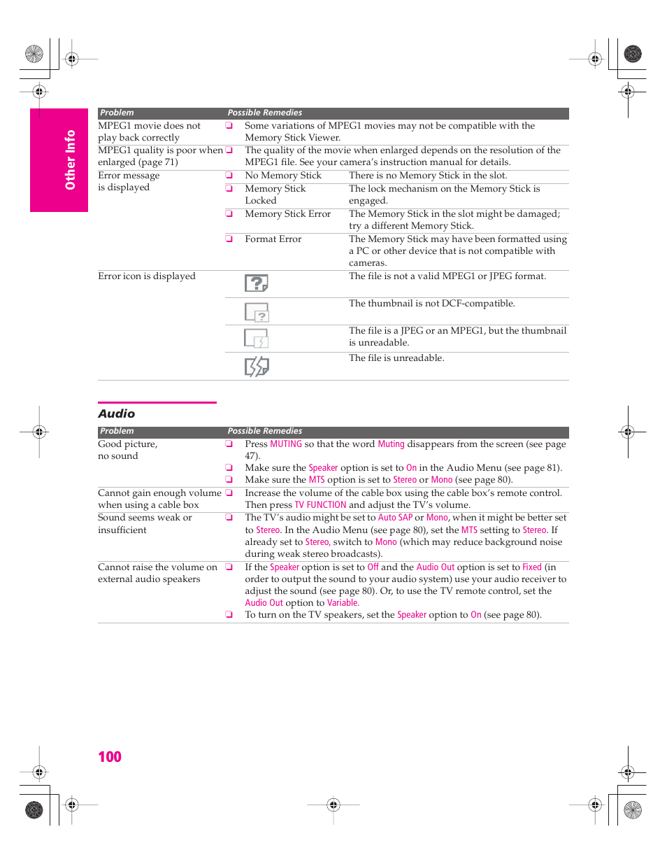 Audio | Sony KD-30XS955 User Manual | Page 101 / 107