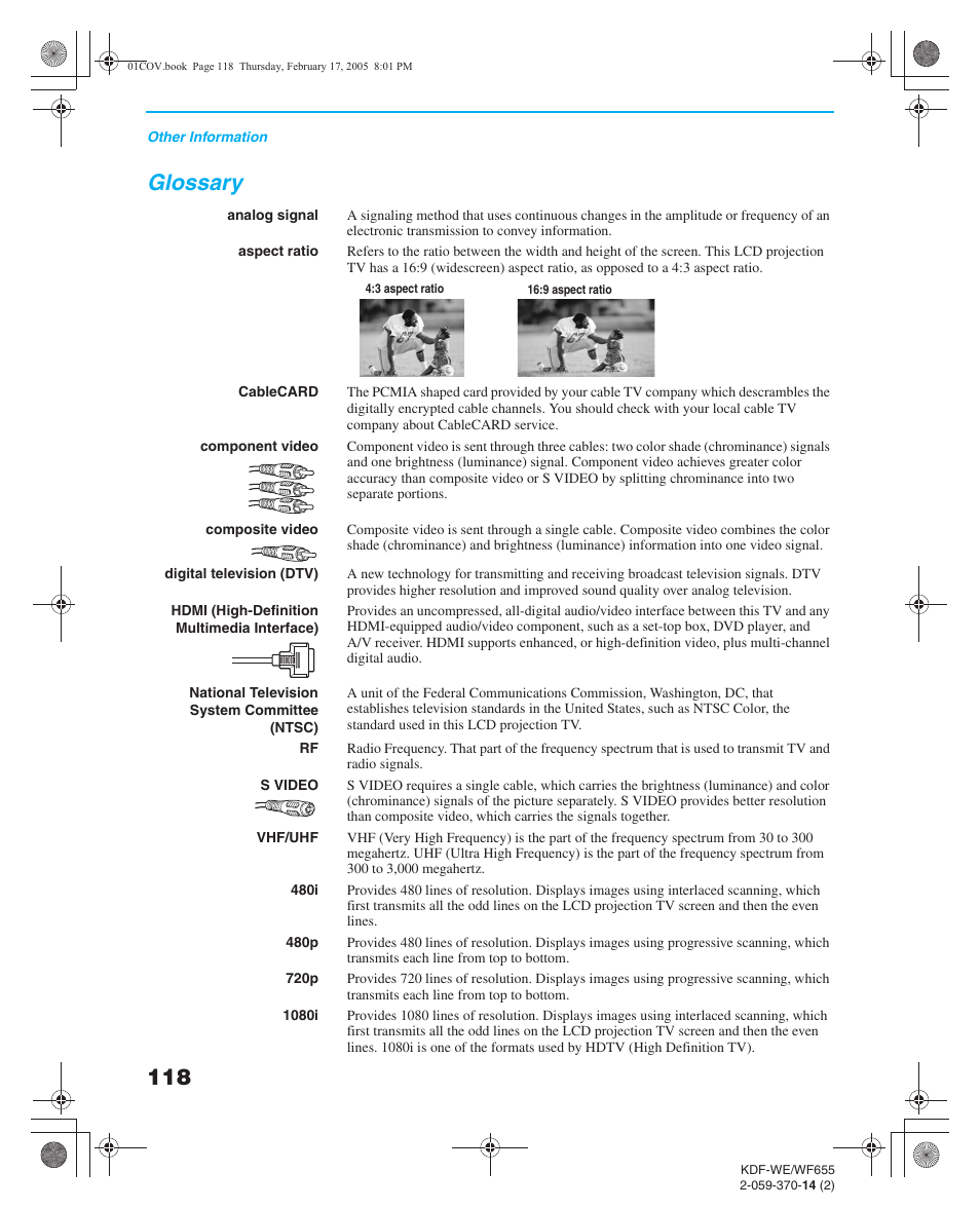 Glossary, Overview, Topic | Sony GRAND WEGA 2-059-370-14(2) User Manual | Page 118 / 132
