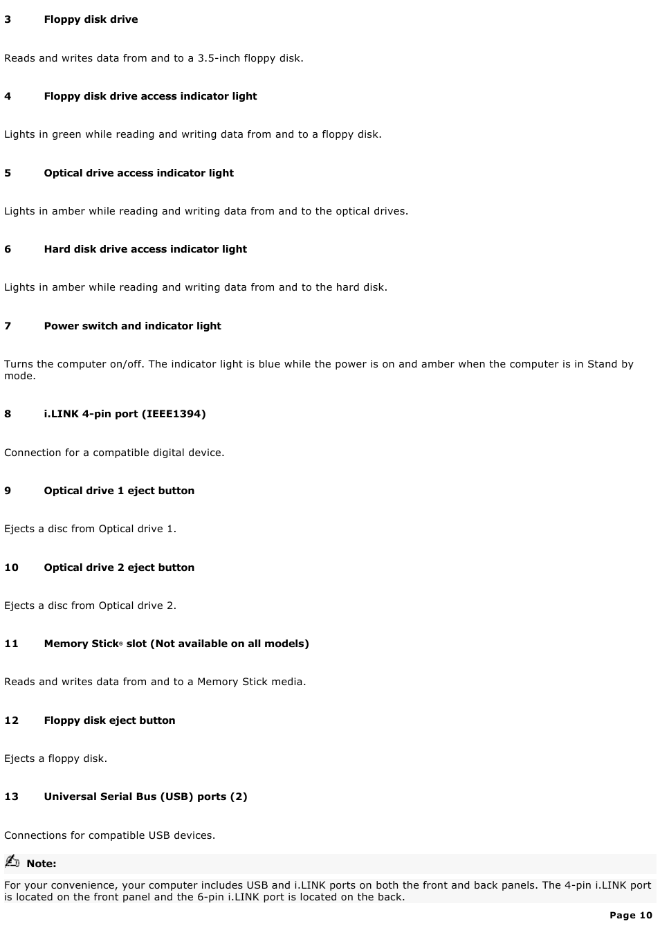Sony PCVRX670 User Manual | Page 10 / 88