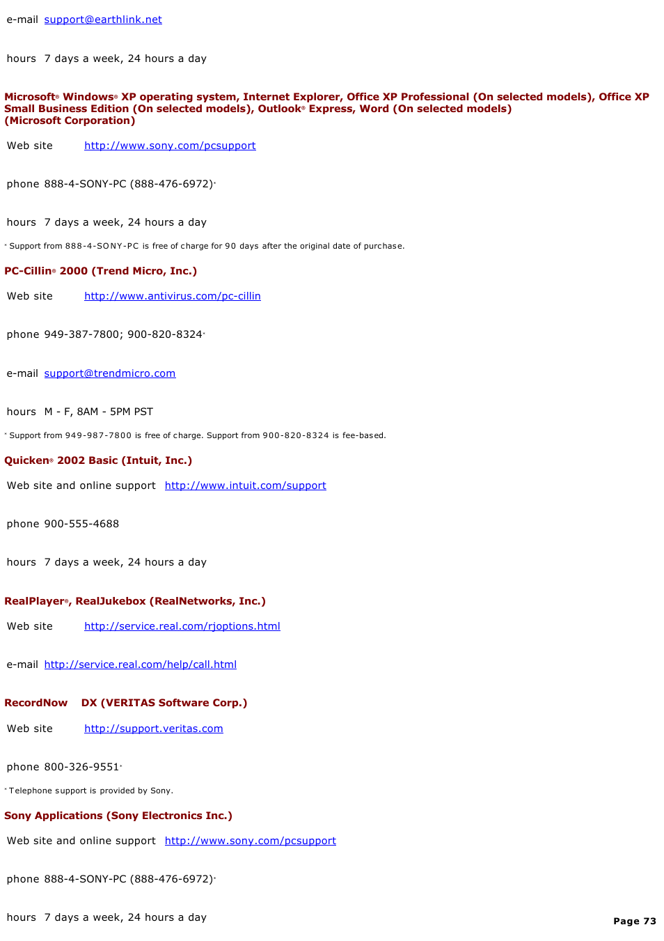 Sony PCVRX670 User Manual | Page 73 / 88