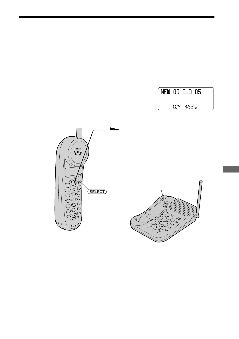 Looking at the caller id list, Viewing the caller id list, New 00 old 05 | Sony spp-n1025 User Manual | Page 39 / 60