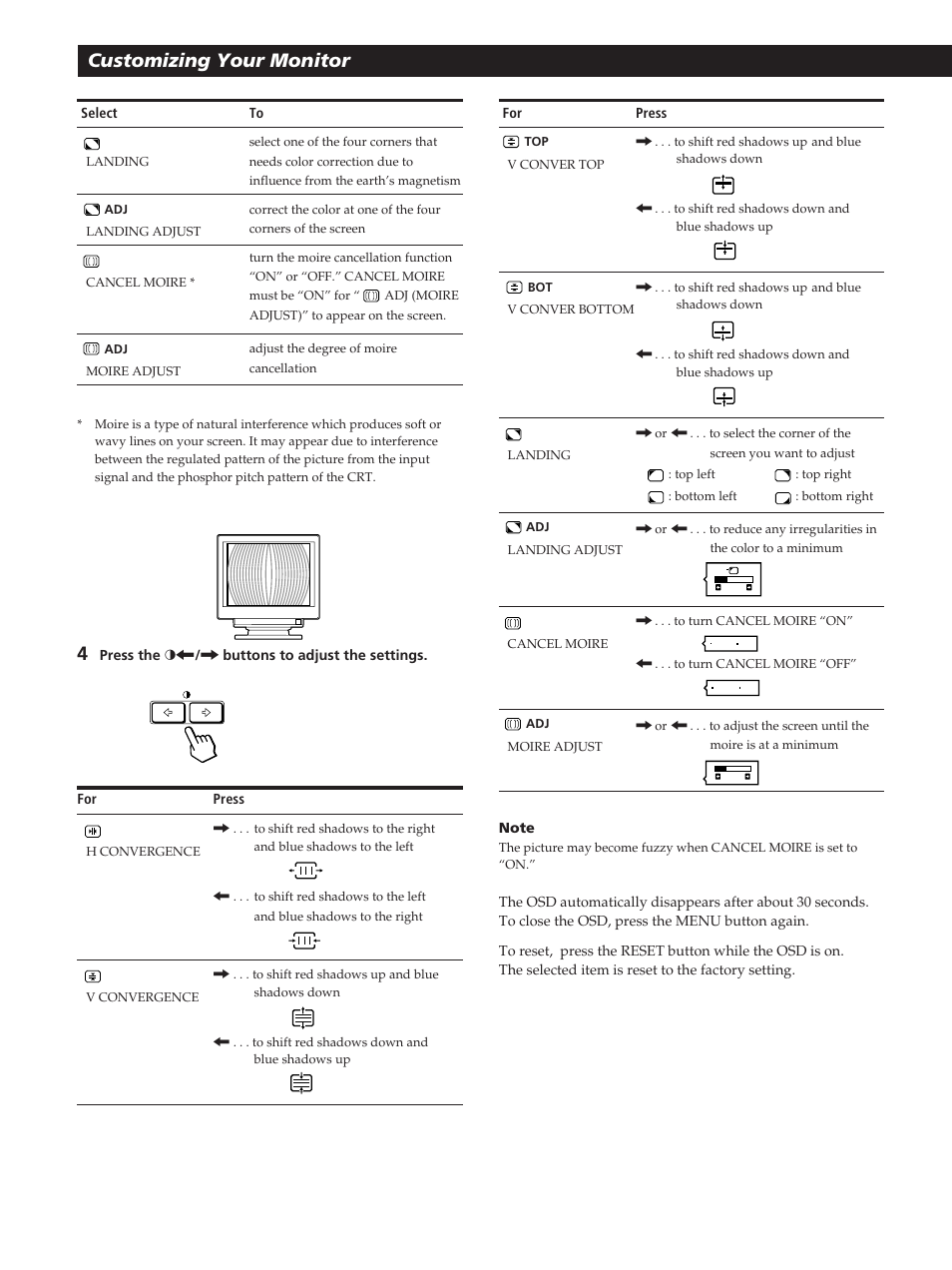 Customizing your monitor | Sony GDM-400PST User Manual | Page 14 / 104