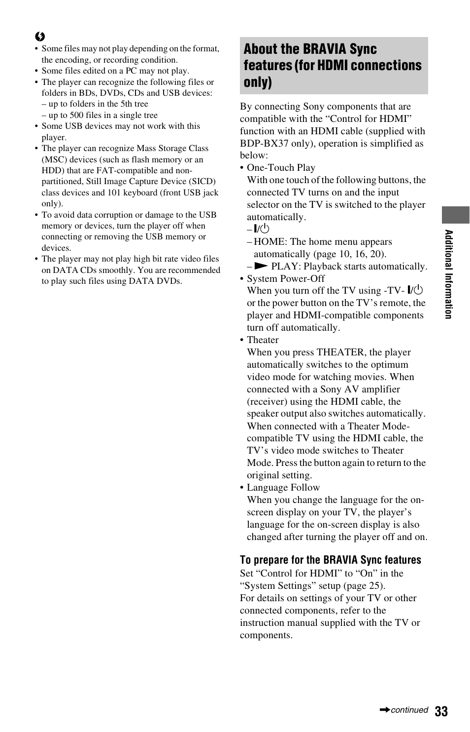 Sony BDP-BX37 User Manual | Page 33 / 39