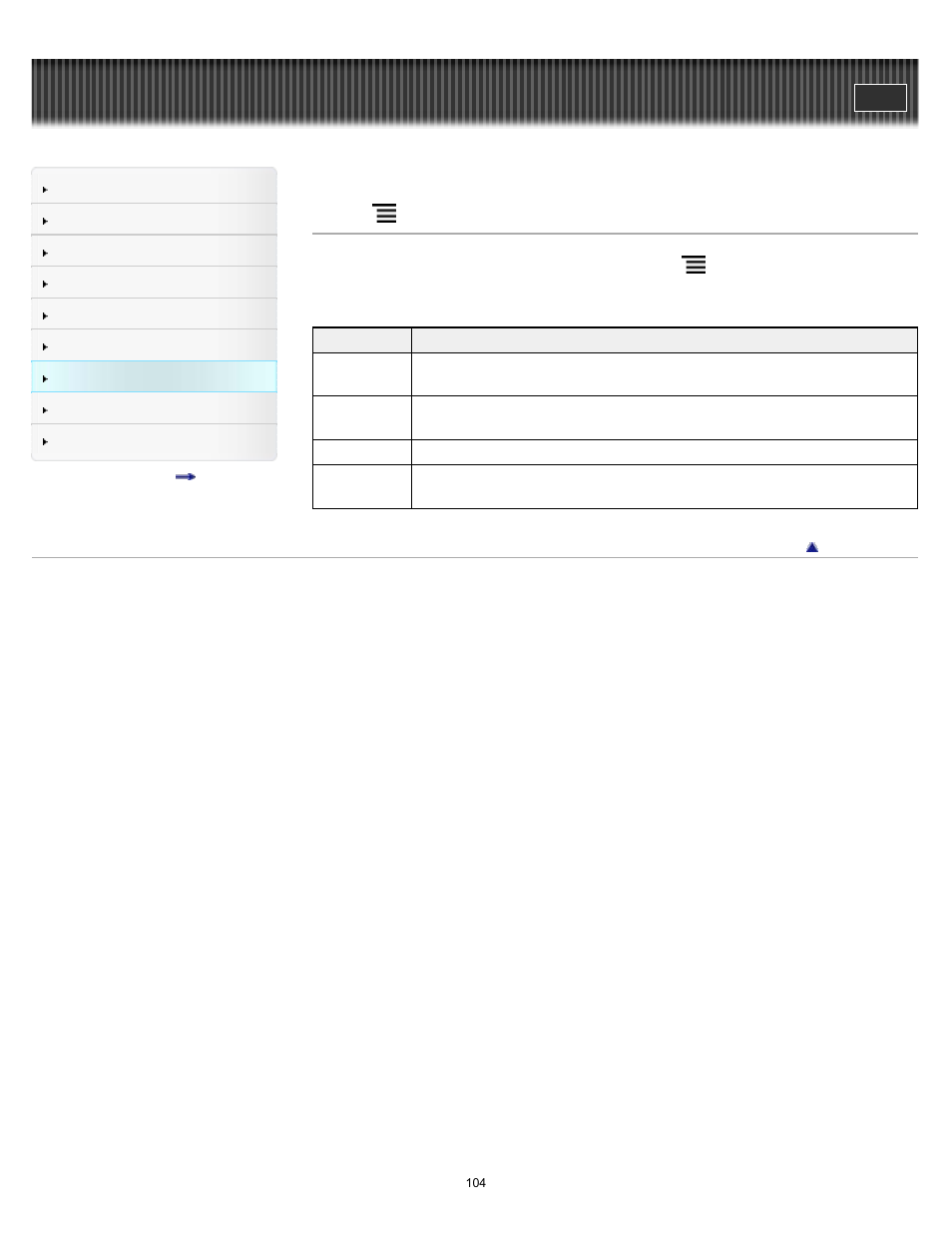 Using (menu) items | Sony PRS-T1 User Manual | Page 104 / 160